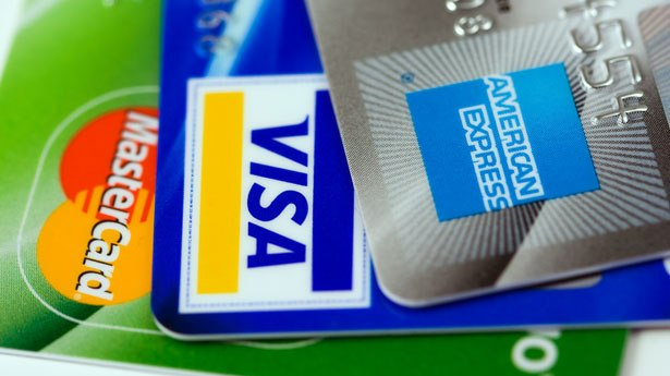 close-up of credit cards on a table