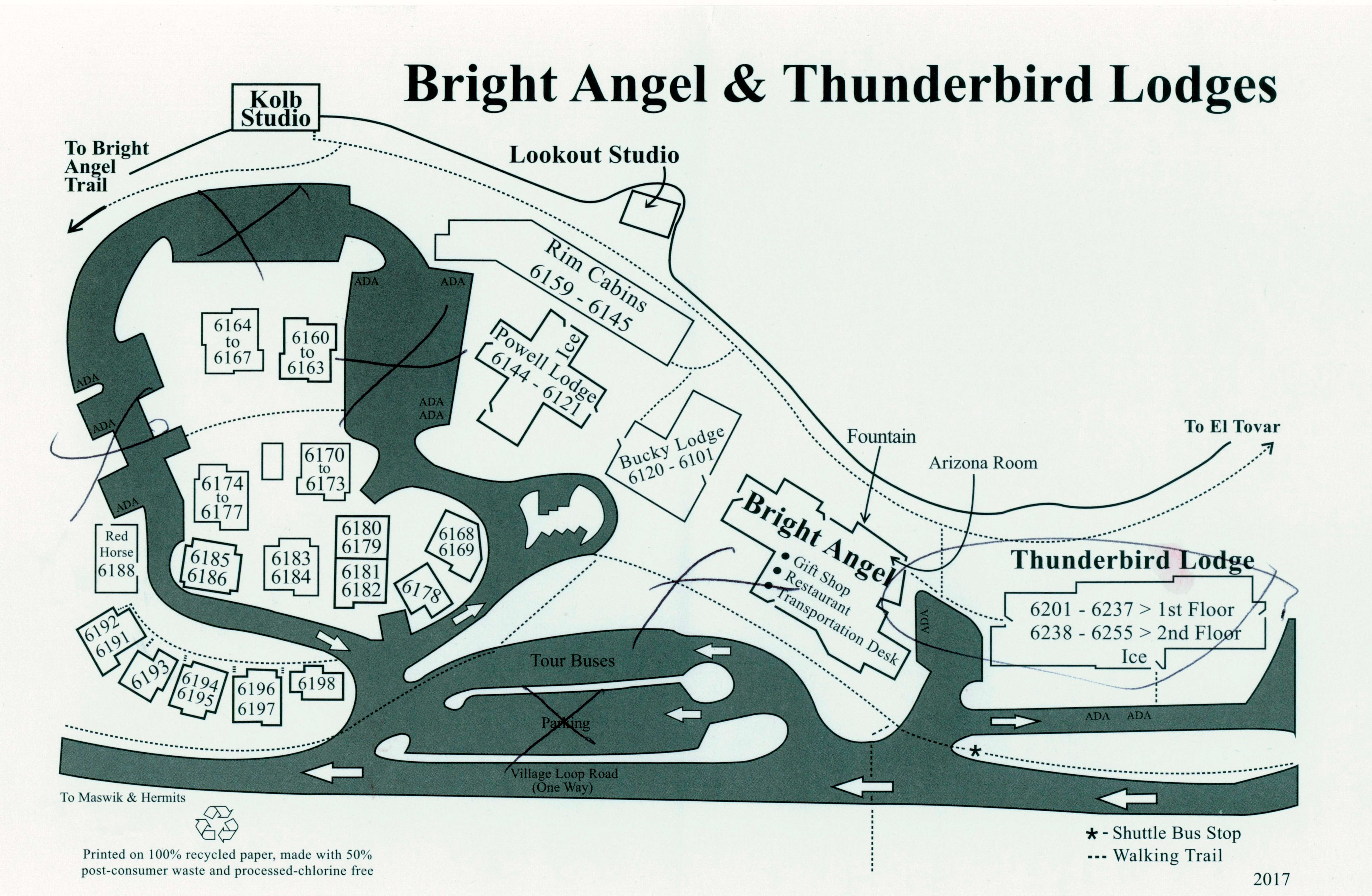 Bright Angel &amp; Thunderbird Map