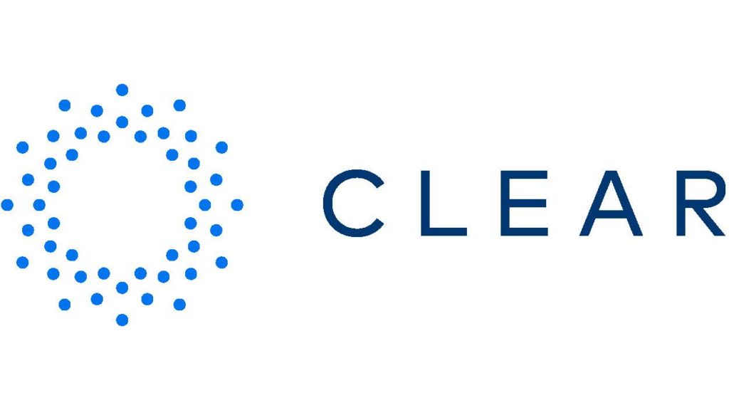 a logo with blue dots