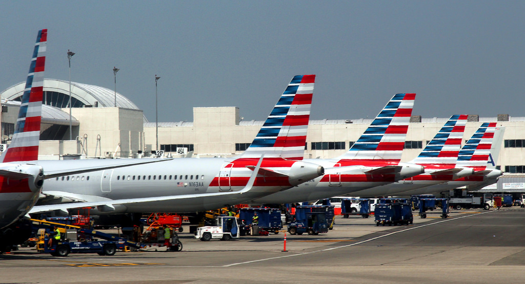 American Planes Parked at Terminal