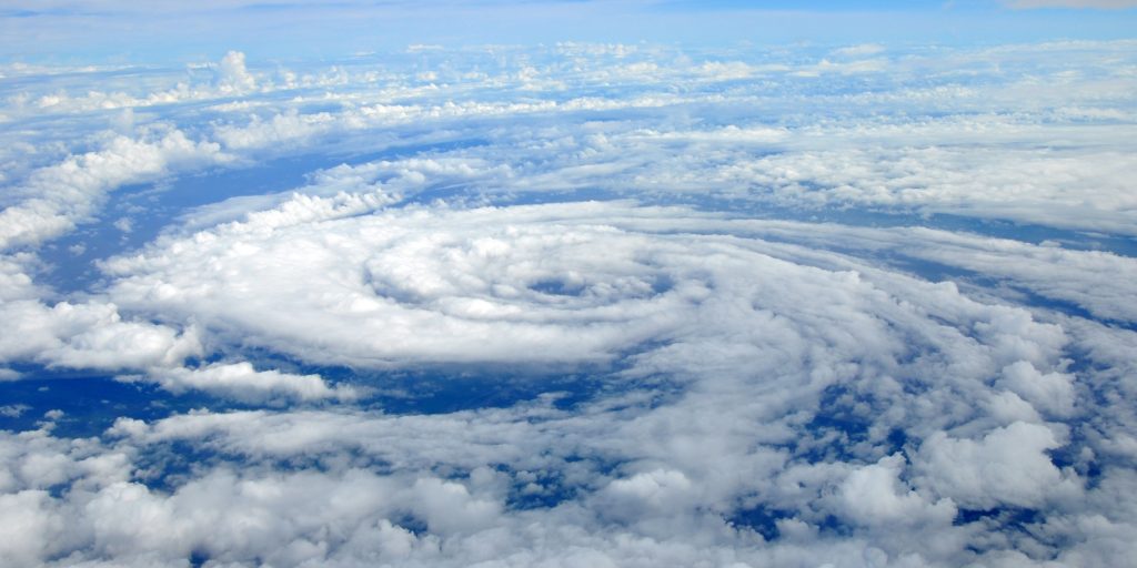 a swirl of clouds in the sky