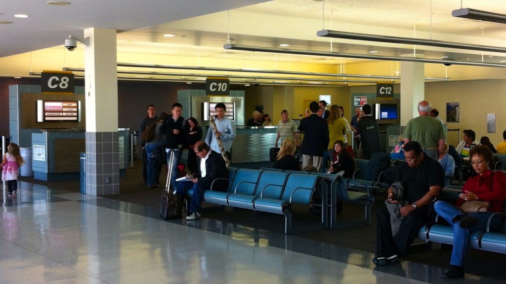 people waiting in a terminal