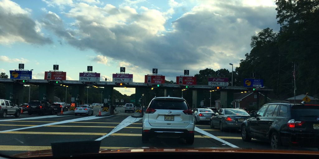 cars on a toll road