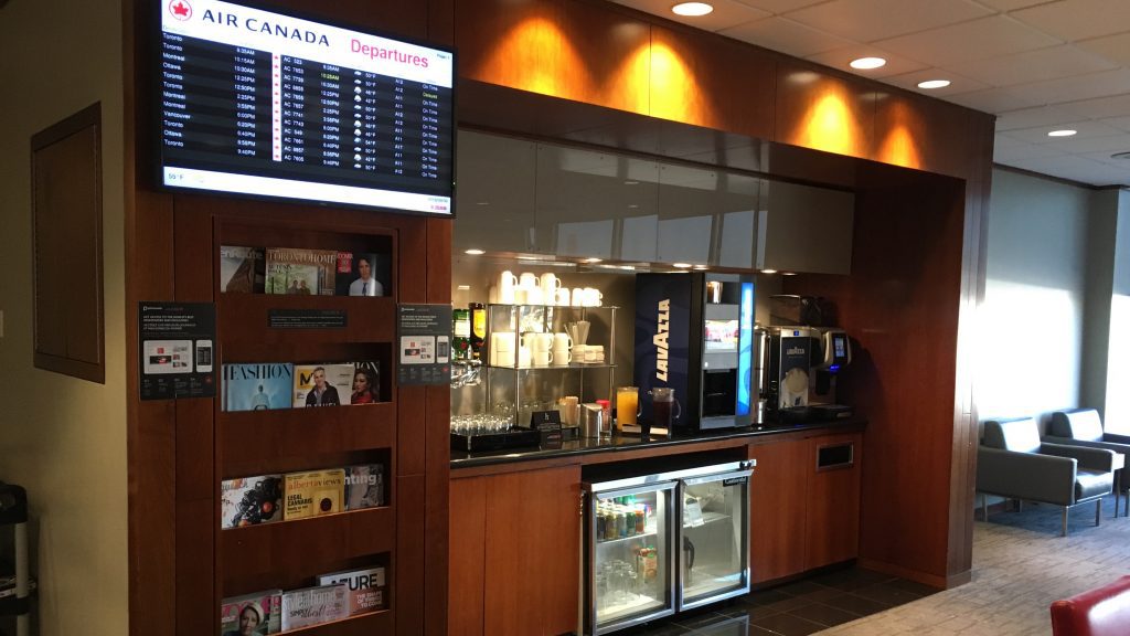 a coffee bar in a building