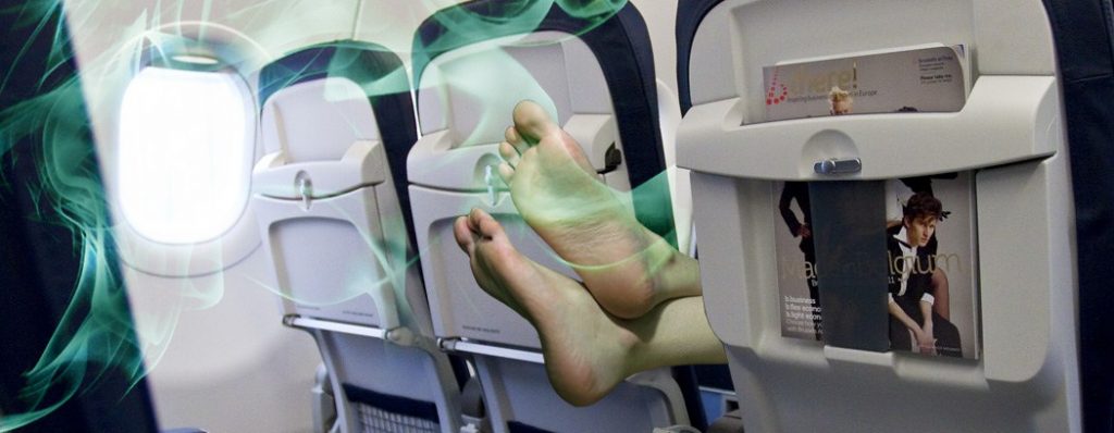 feet in the air on an airplane