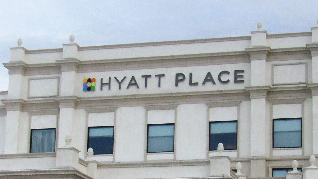 a building with a sign on it