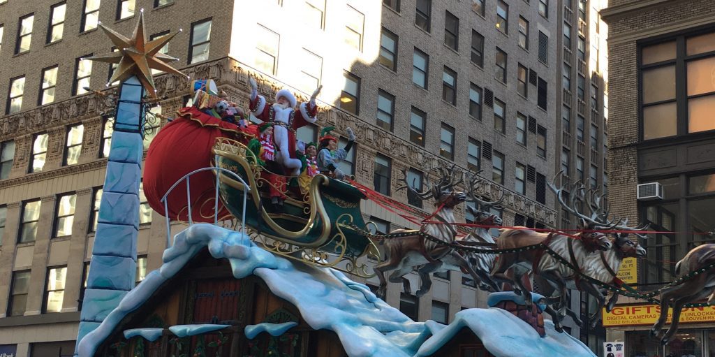 a santa claus on a sleigh