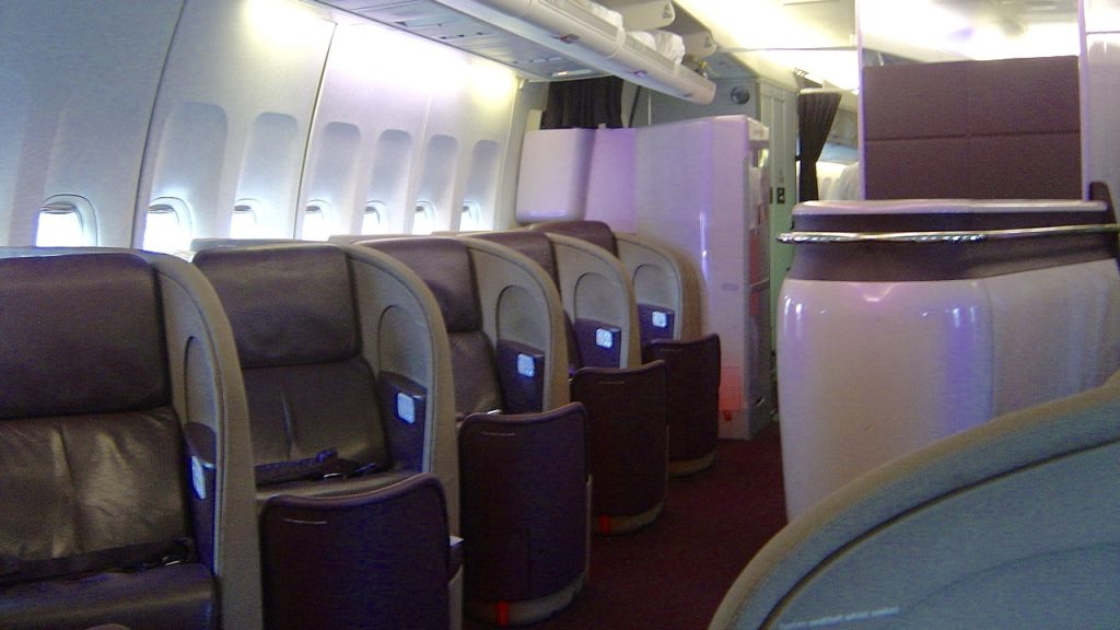 a row of seats in an airplane