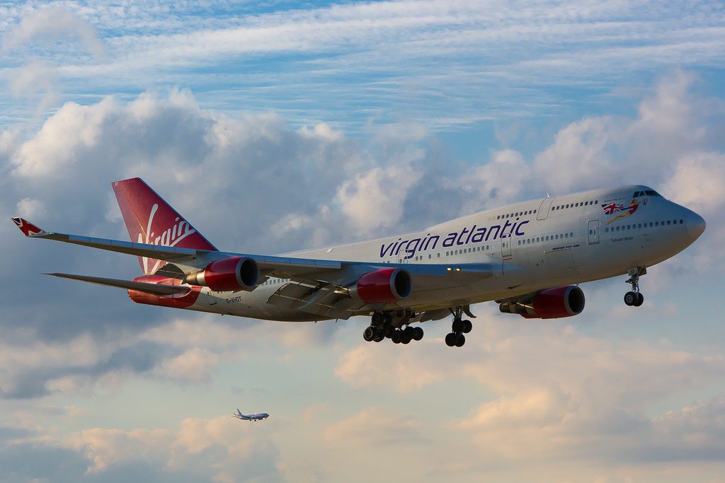 a plane flying in the sky