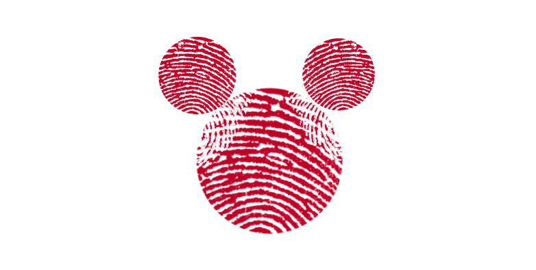 a red and white fingerprint
