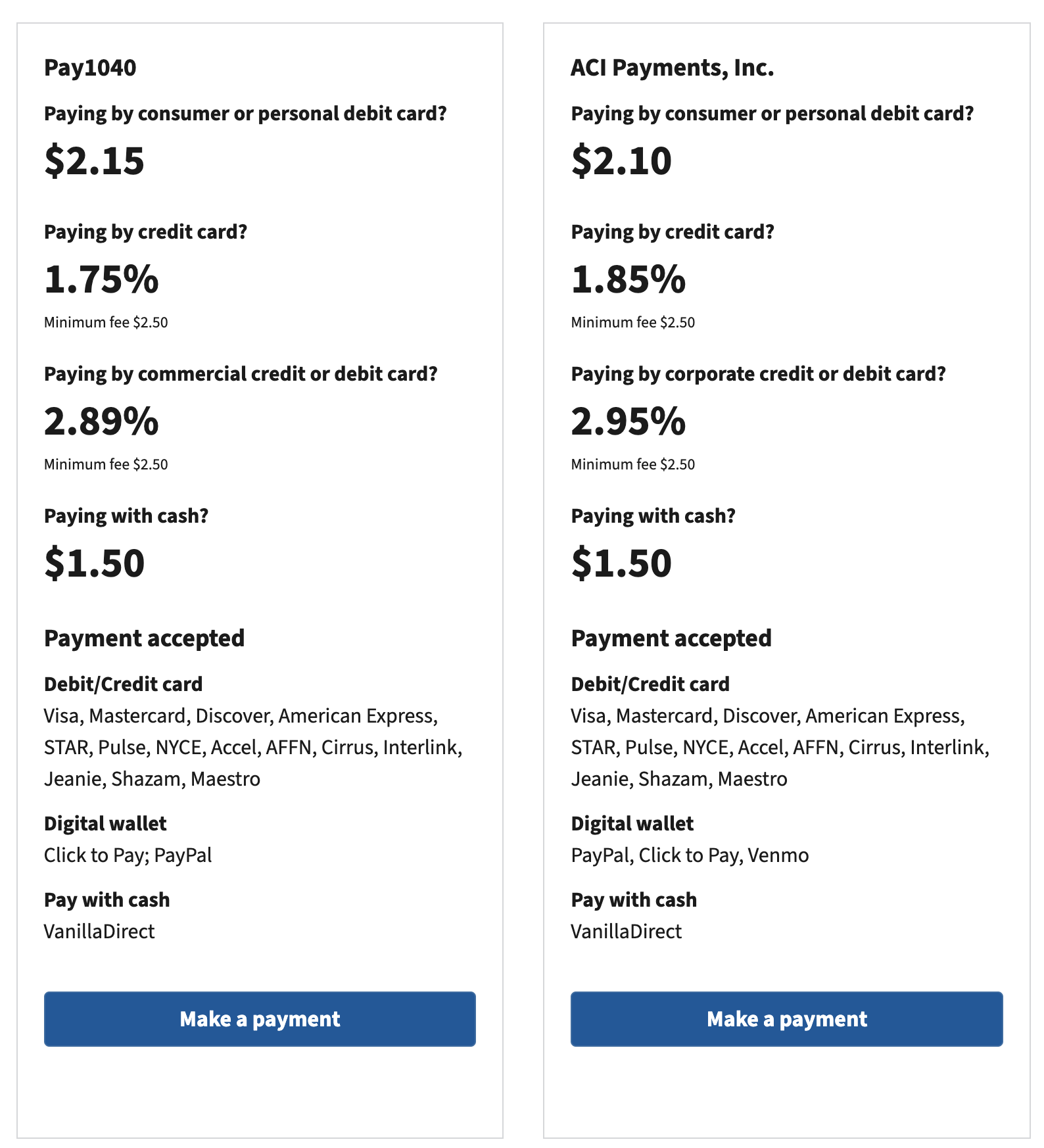 a screenshot of a payment method