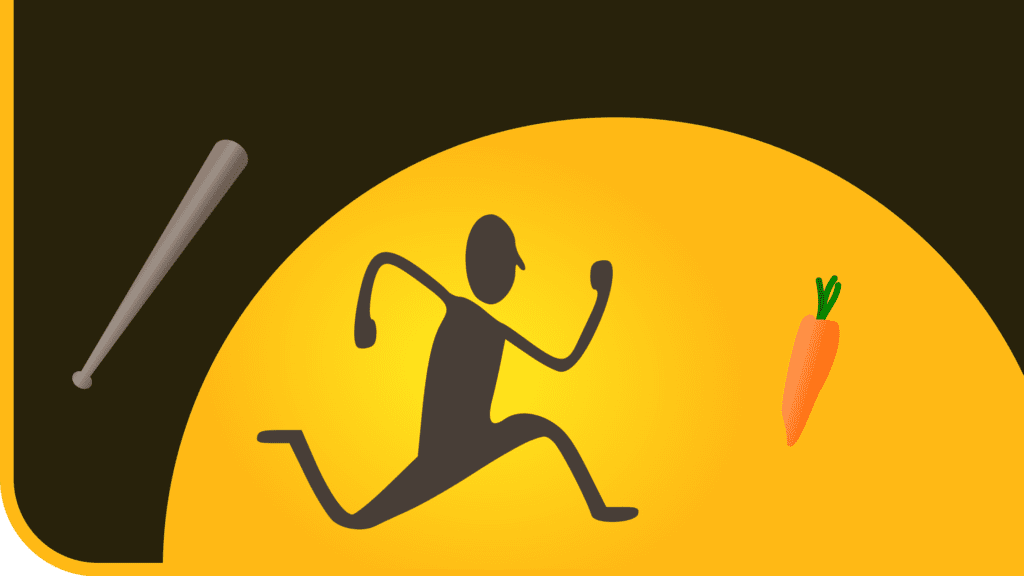 a black figure running with a yellow circle and a black background