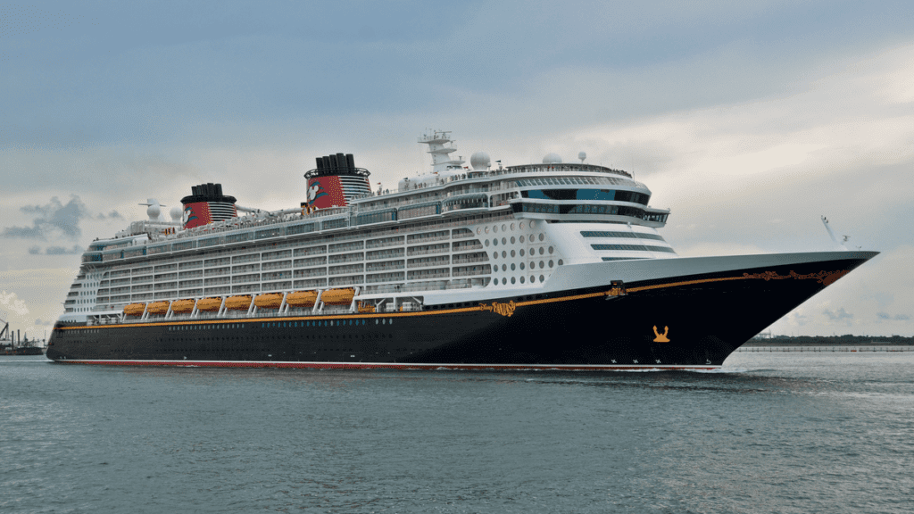 a large cruise ship in the water