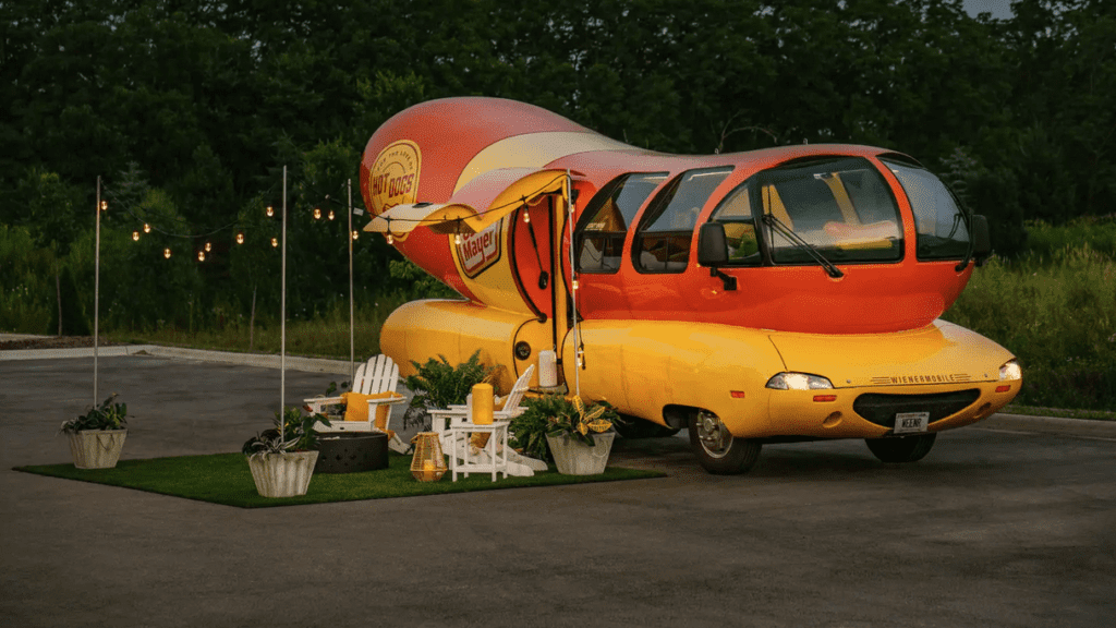 a hot dog shaped vehicle