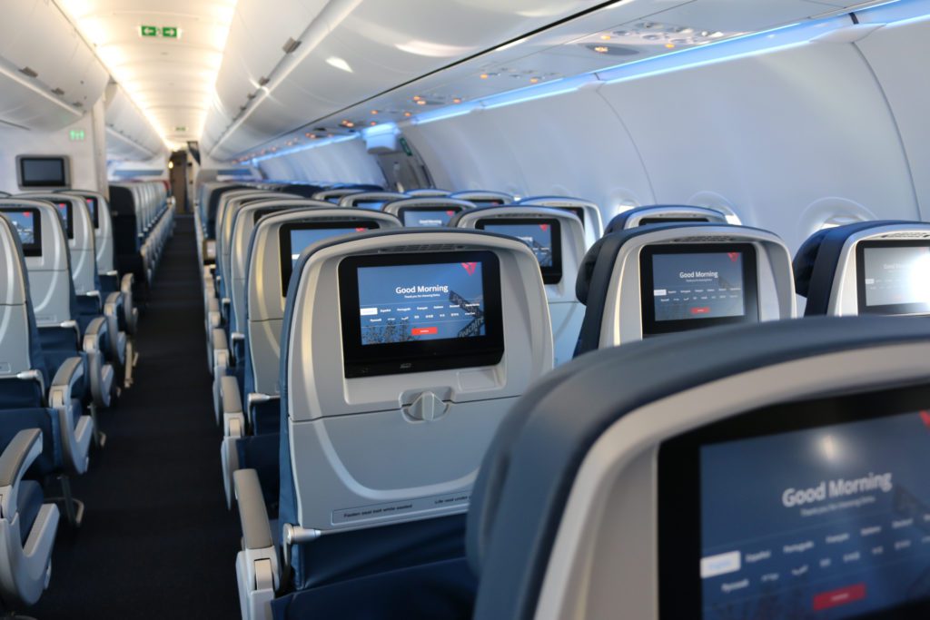 a row of seats in an airplane