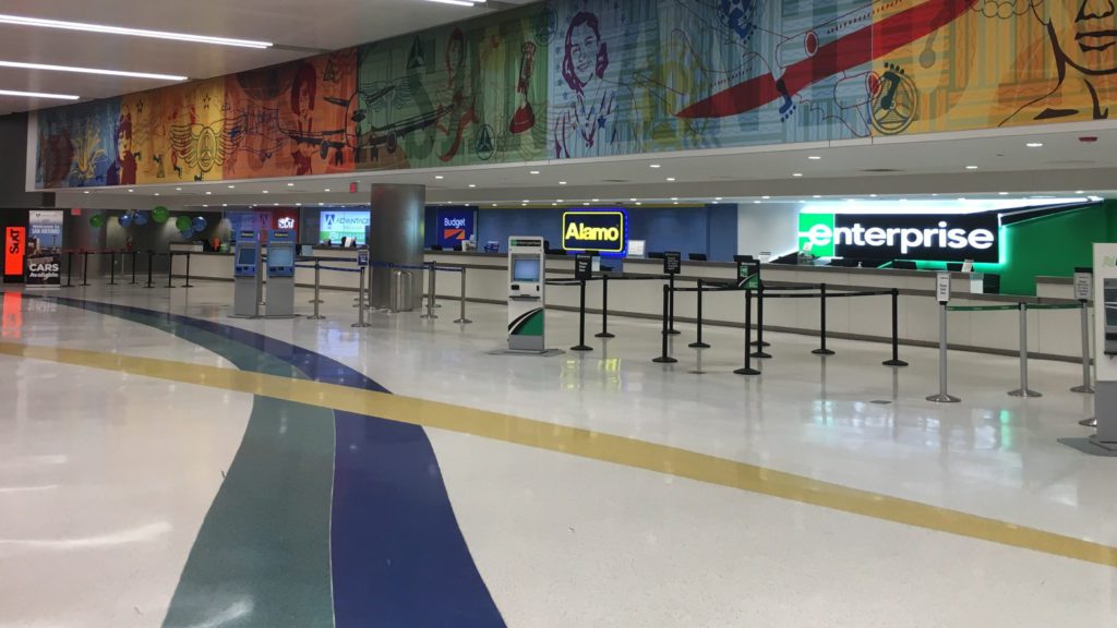 an airport check in area