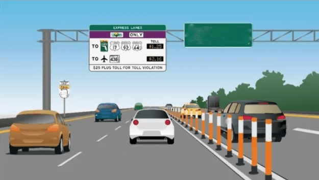 a cartoon of cars driving on a highway