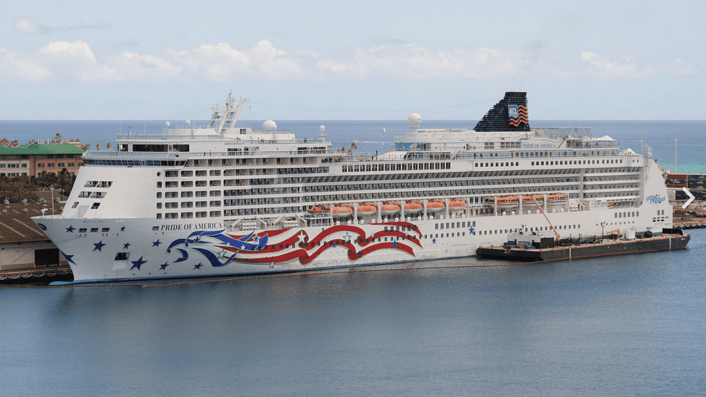 a large cruise ship in the water