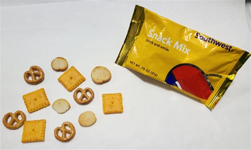 a bag of crackers and a packet of crackers
