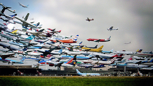 a group of airplanes flying in the sky