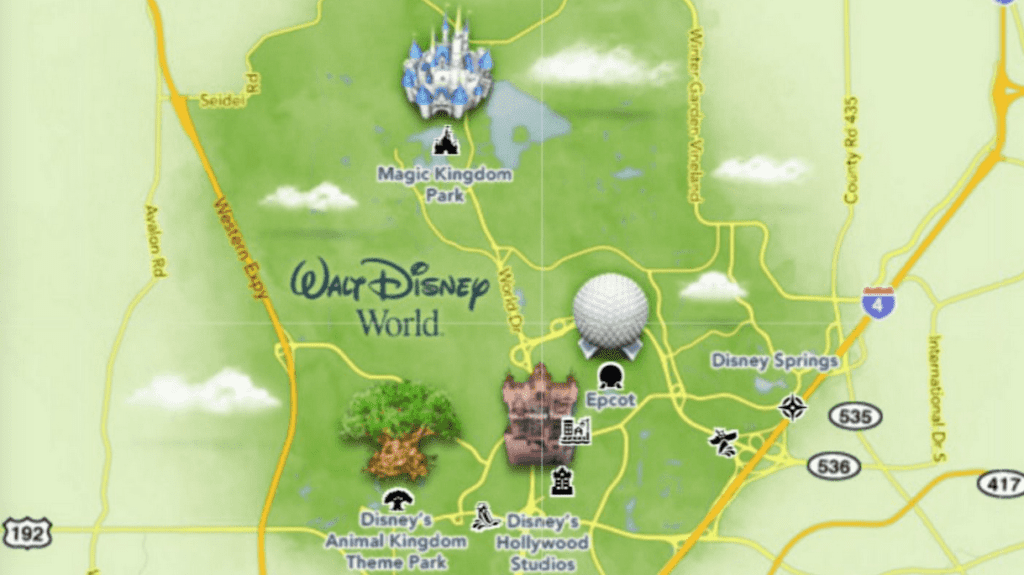 a map of a theme park