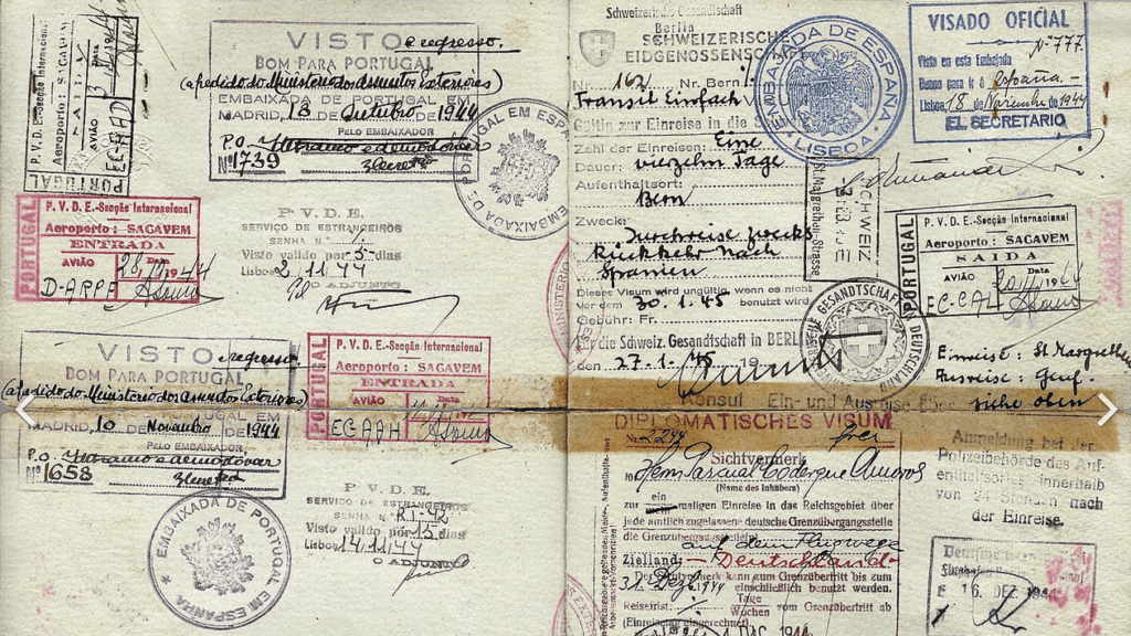 a passport with stamps and stamps