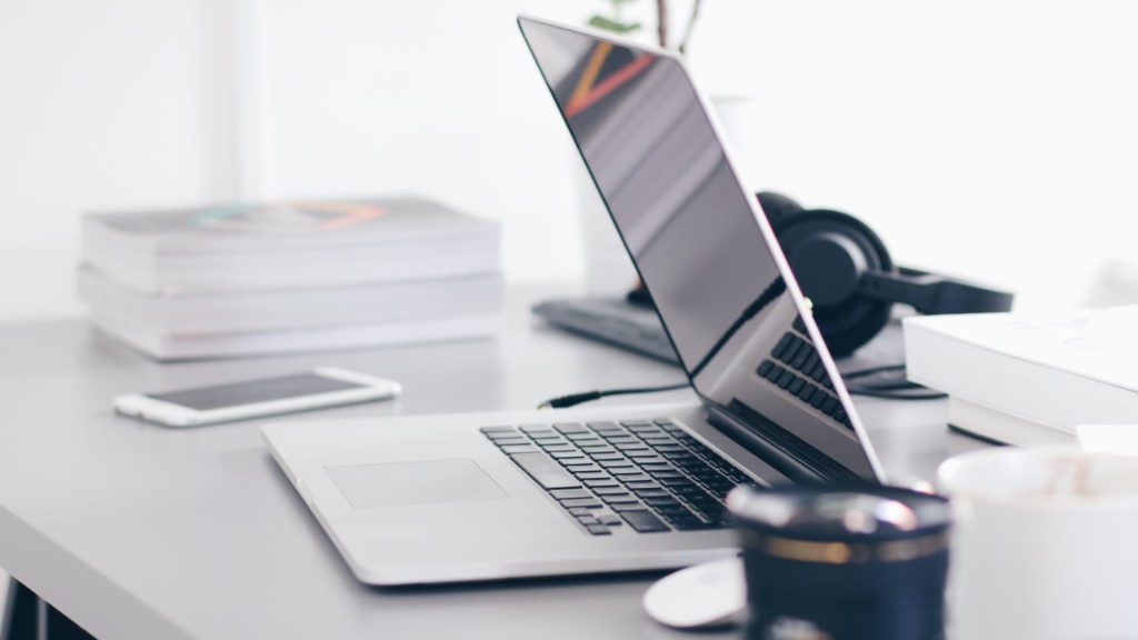 a laptop on a desk