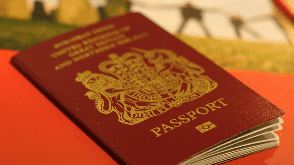 a close up of a passport