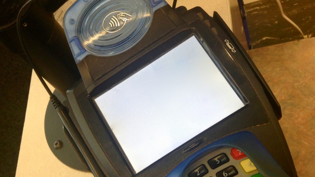 a close up of a credit card reader