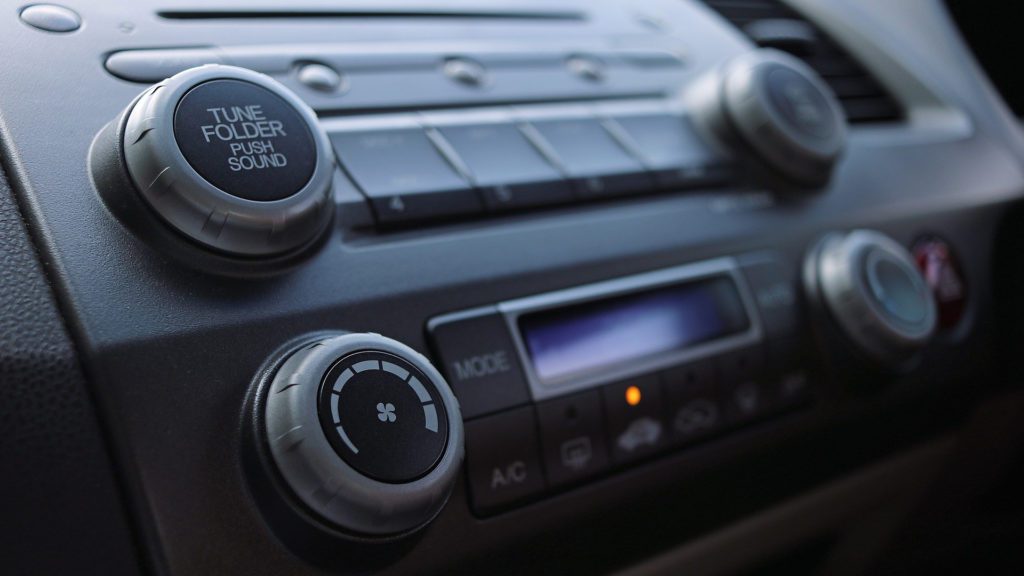 close up of a car radio