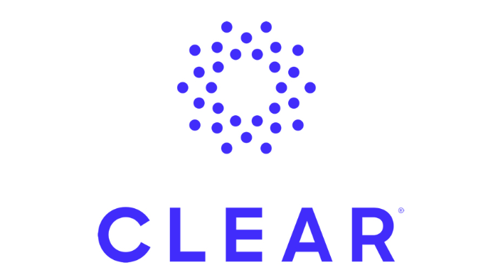 a logo with blue dots