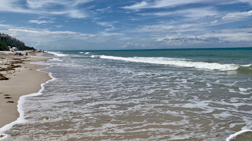 waves crashing on a beach