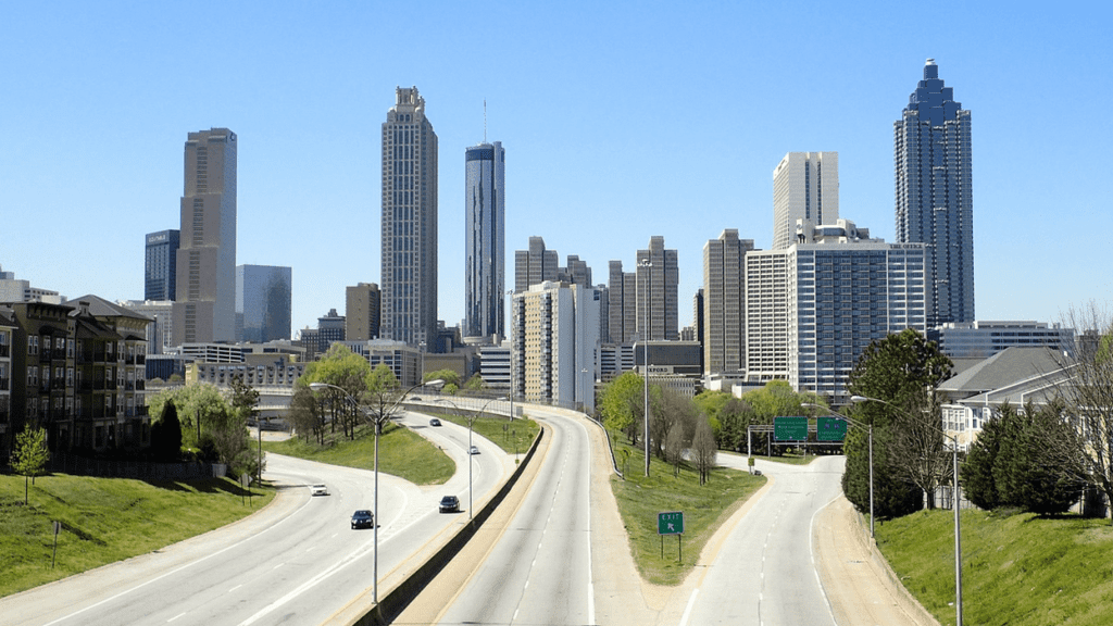 a highway with cars on it