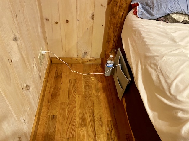 a cord plugged into a charging station