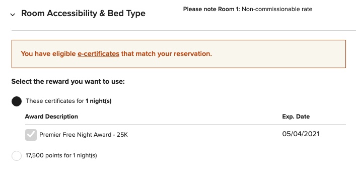 a screenshot of a hotel reservation