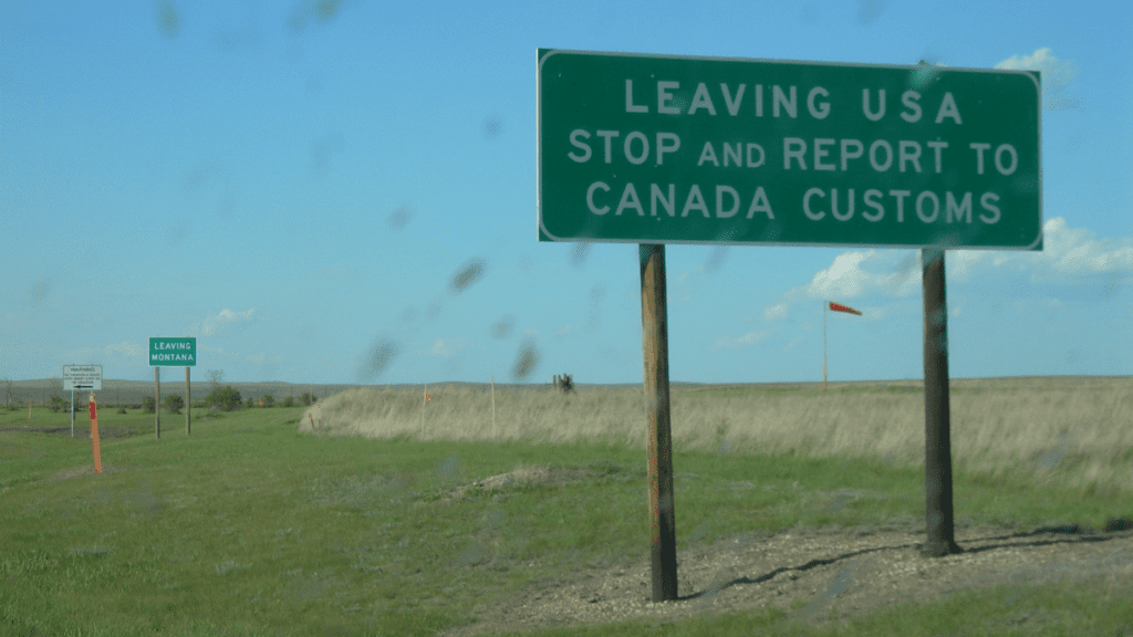 a sign in a field