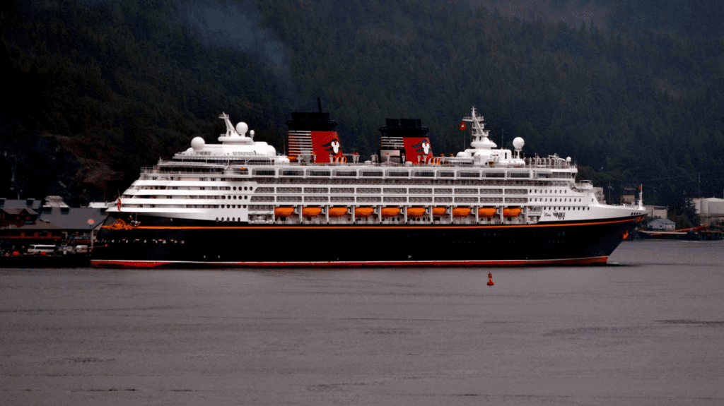 a large cruise ship in the water