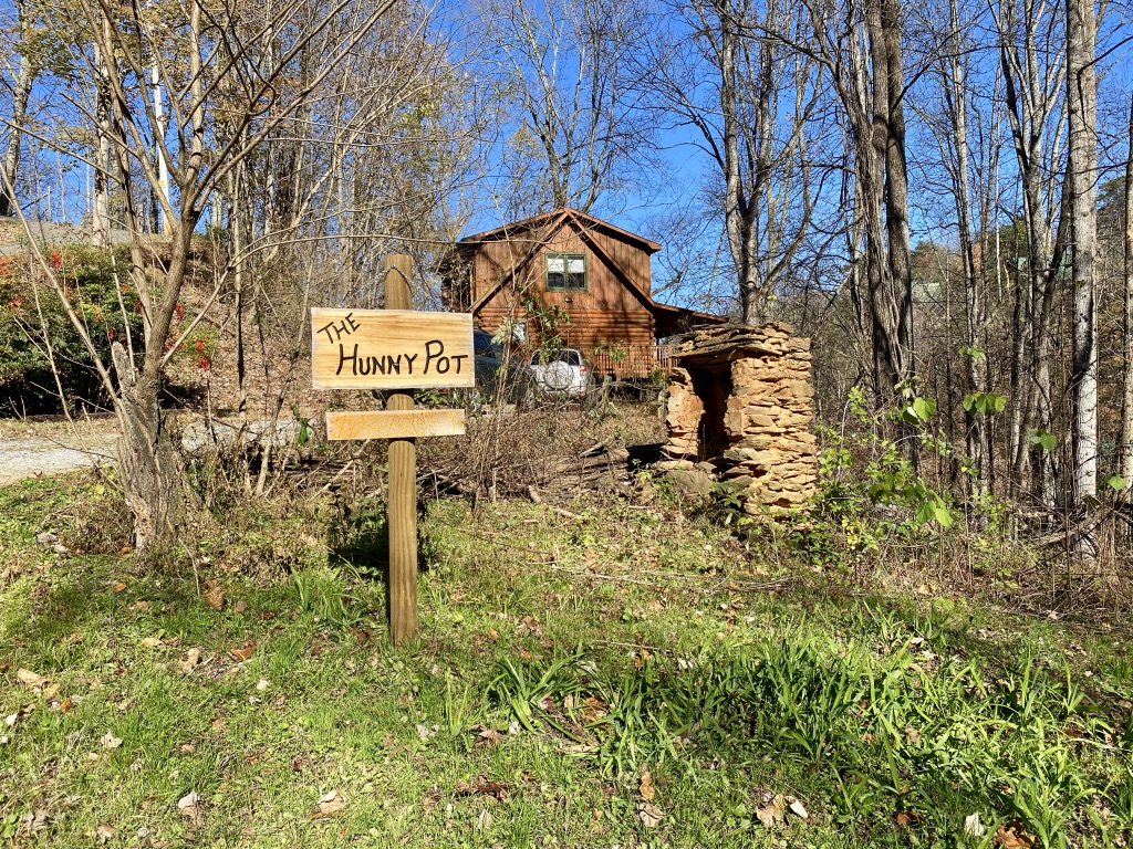 a sign in a yard