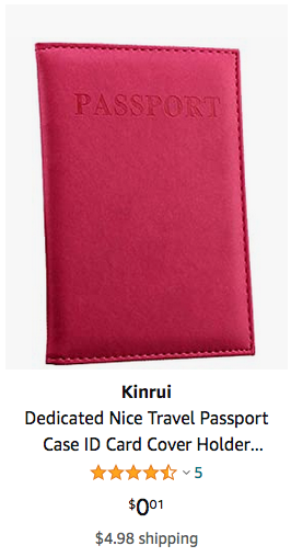 a red passport cover with black text