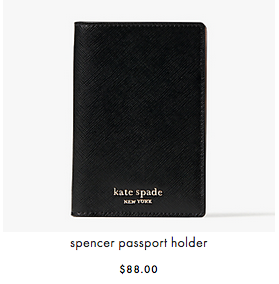 a black passport holder with text