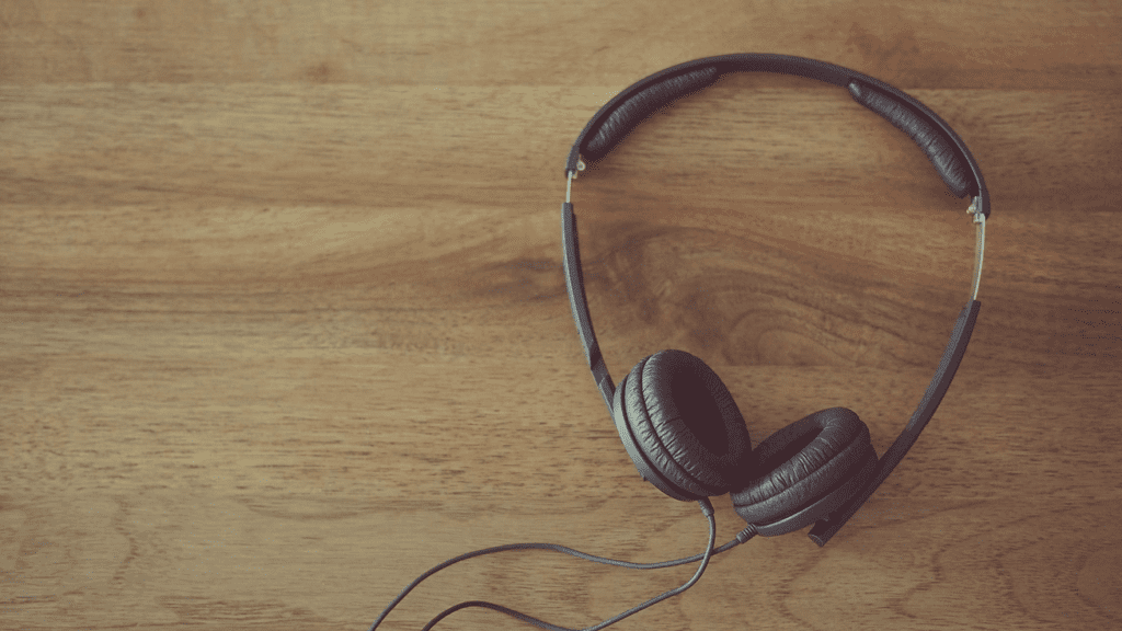 a headphones on a table