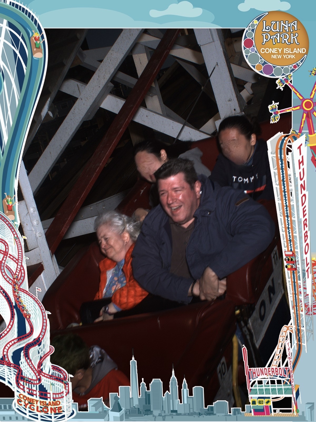 a man and woman on a roller coaster