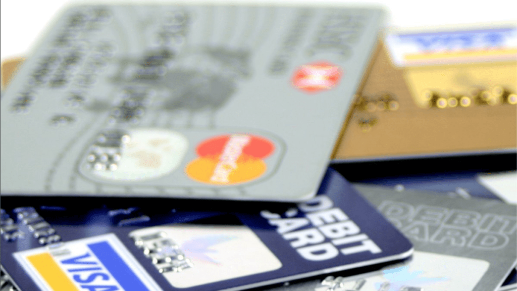 a close-up of credit cards