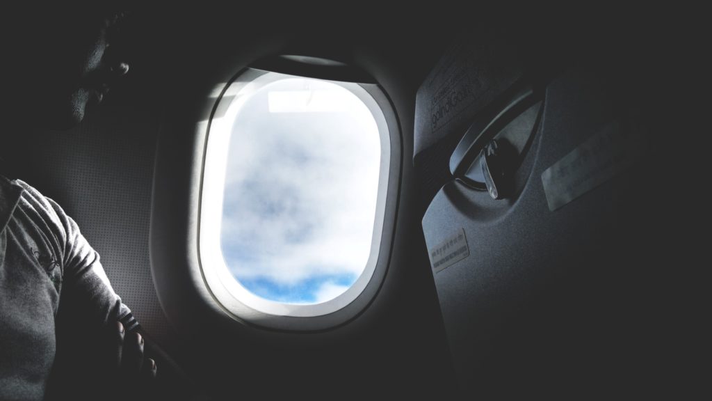 a window in an airplane