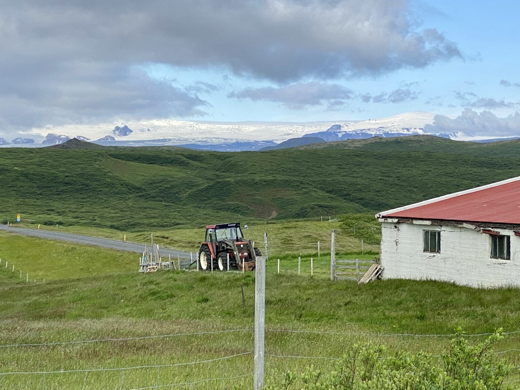 a tractor in a field