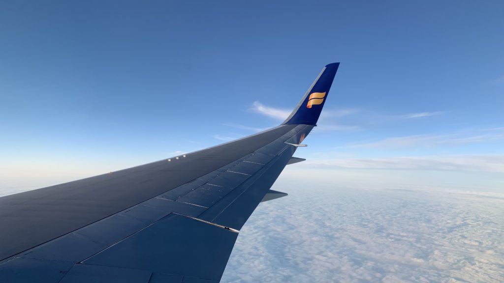 the wing of an airplane