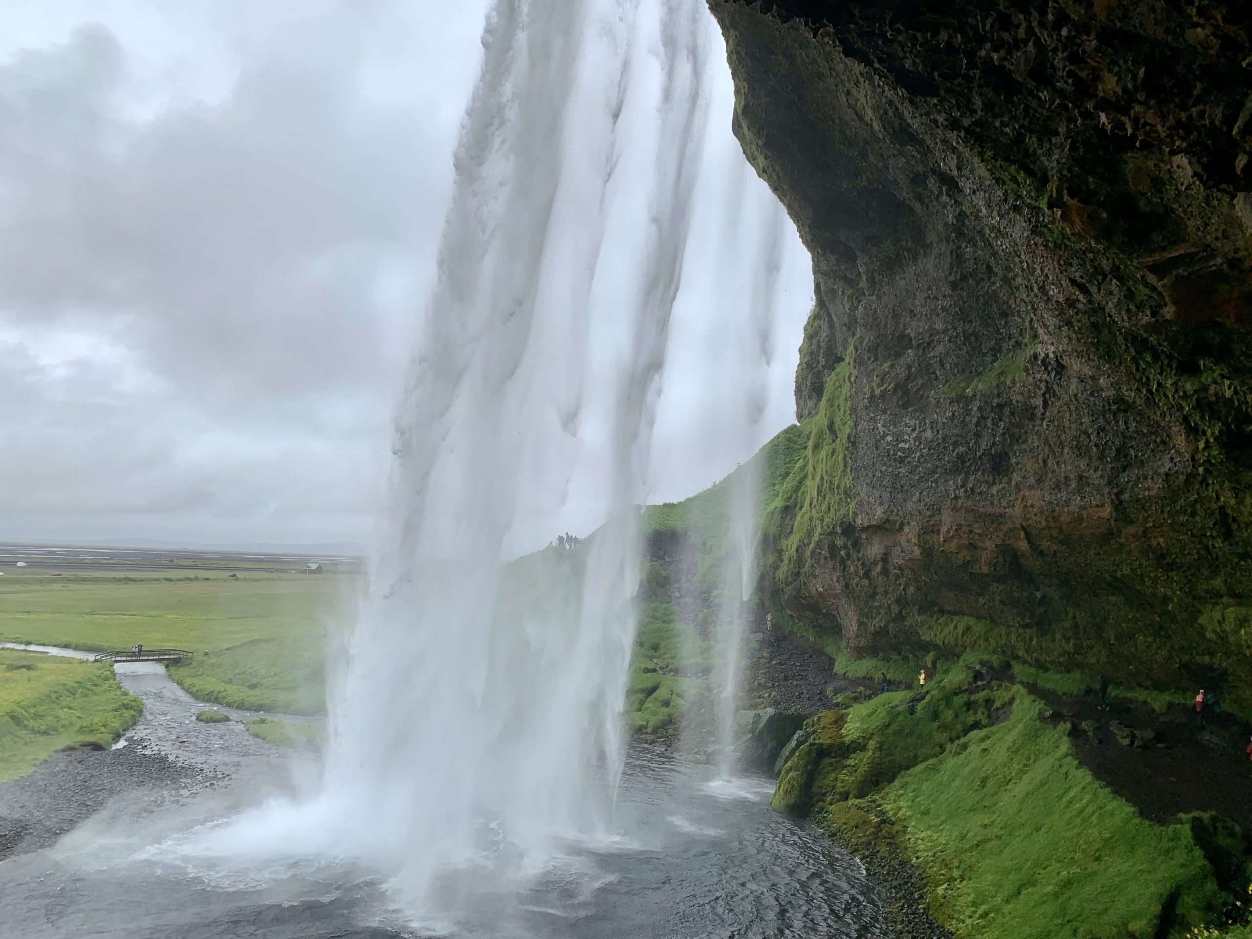 a waterfall in a rocky area