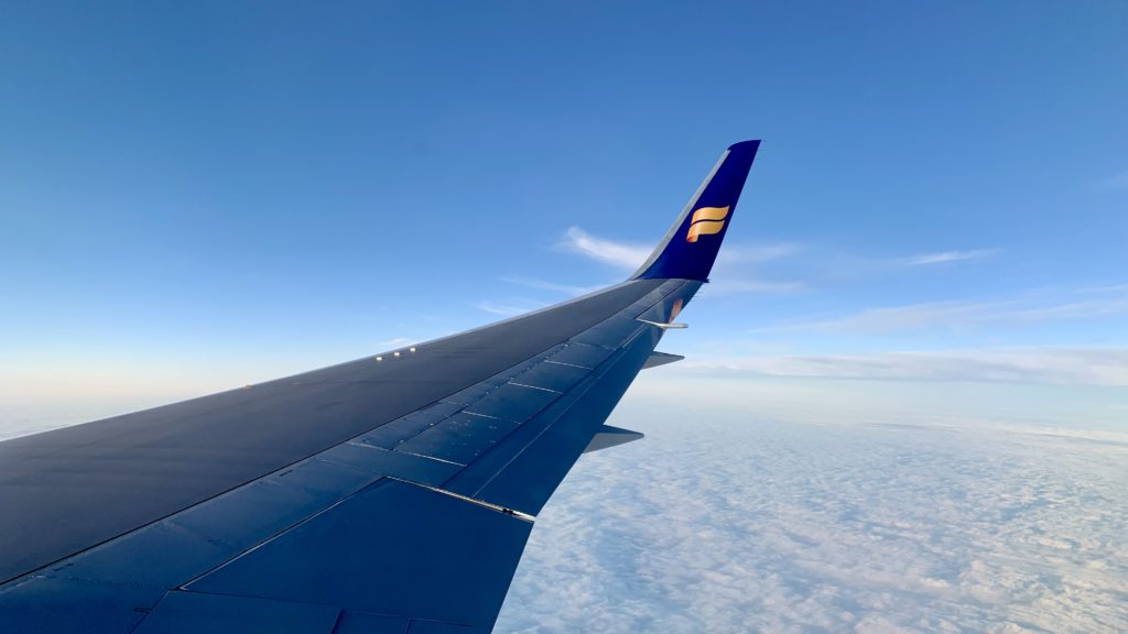 the wing of an airplane