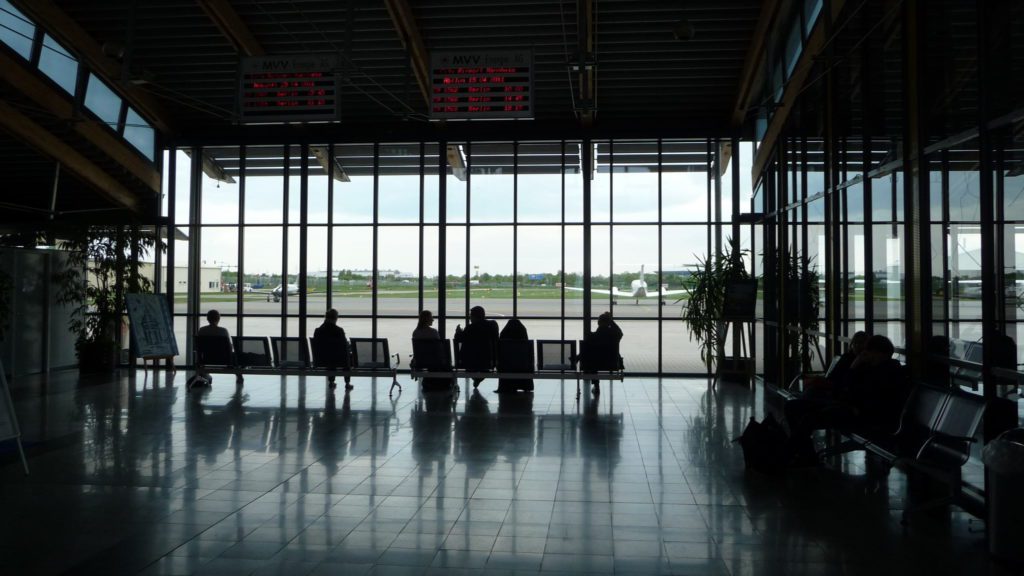 people sitting in a waiting area