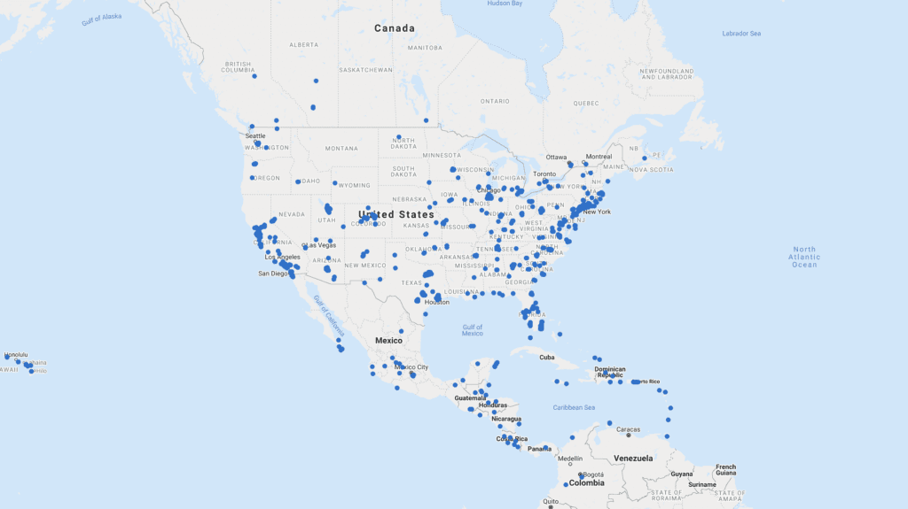 a map of the north america